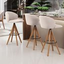 Ver imagem 2 de Banqueta Alta Bar Cozinha Sala de Jantar Bar Mia L02 Suede Bege - Lyam Decor