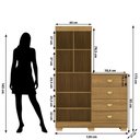 Ver imagem 2 de Cômoda Solteiro Sapateira Multiuso Roupeiro Cristal 02 Portas 04 Gavetas Nature Vila Rica