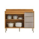 Ver imagem 2 de Balcão Cozinha Plena 2 Portas 3 Gavetas para Pia 120cm Cinamon/nude Prime Tx - Demóbile