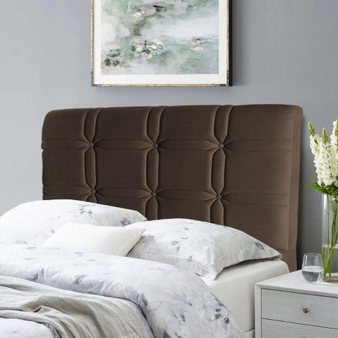 Cabeceira Cama Box Solteiro 98cm Suede Velut Marrom - King House