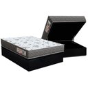 Ver imagem 1 de Conjunto Box Baú Casal: Colchão Espuma Orthoflex D33 Comfortpedic Black + Base Crc Suede Black (