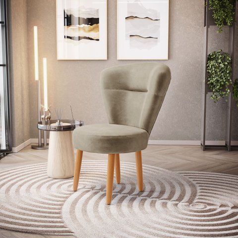 Cadeira Estofada para Mesa de Jantar Recepção Camarim Ergonômica Pés de Madeira Resistente