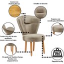Ver imagem 4 de Cadeira Estofada para Mesa de Jantar Recepção Camarim Ergonômica Pés de Madeira Resistente