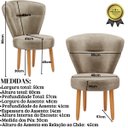 Ver imagem 3 de Cadeira Estofada para Mesa de Jantar Recepção Camarim Ergonômica Pés de Madeira Resistente