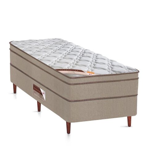 Cama Box + Colchão Castor Solteiro Innovation One Face Tecnopedic 88x188x54cm