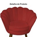 Ver imagem 2 de Poltrona Decorativa Pétala Couro Vermelho Pés Madeira Mz Decor