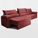 Ver imagem 6 de Sofá Retrátil e Reclinável 4,20m com Molas e Espuma D33 Thunder Velusoft Vermelho Cama Inbox