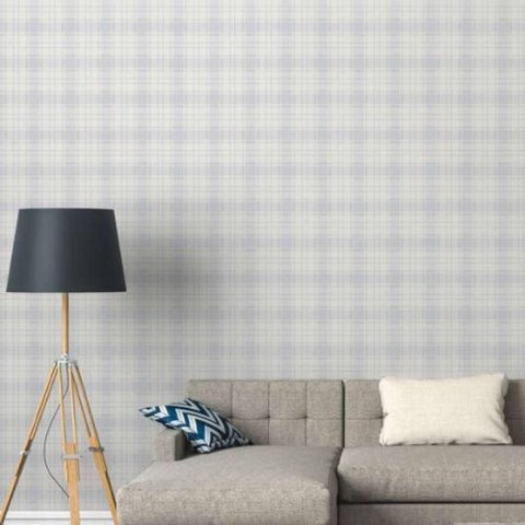 Papel de Parede Famous Garden Xadrez Azul 390722