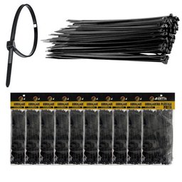 1500 Enforca Gato Cinta Plástica Abraçadeira Lacre de Nylon 3.6x100mm Fita Hellerman 10cm Preto Atac - 1