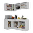 Ver imagem 6 de Armário de Cozinha Compacta de Canto com Rodapé Veneza Multimóveis V2091 Branco/Preto