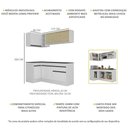 Ver imagem 4 de Armário de Cozinha Compacta de Canto com Rodapé Veneza Multimóveis V2091 Branco/Preto