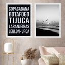Ver imagem 1 de Kit 2 Quadros Rio de Janeiro - Bairros Zona Sul 33x24cm:moldura Branca