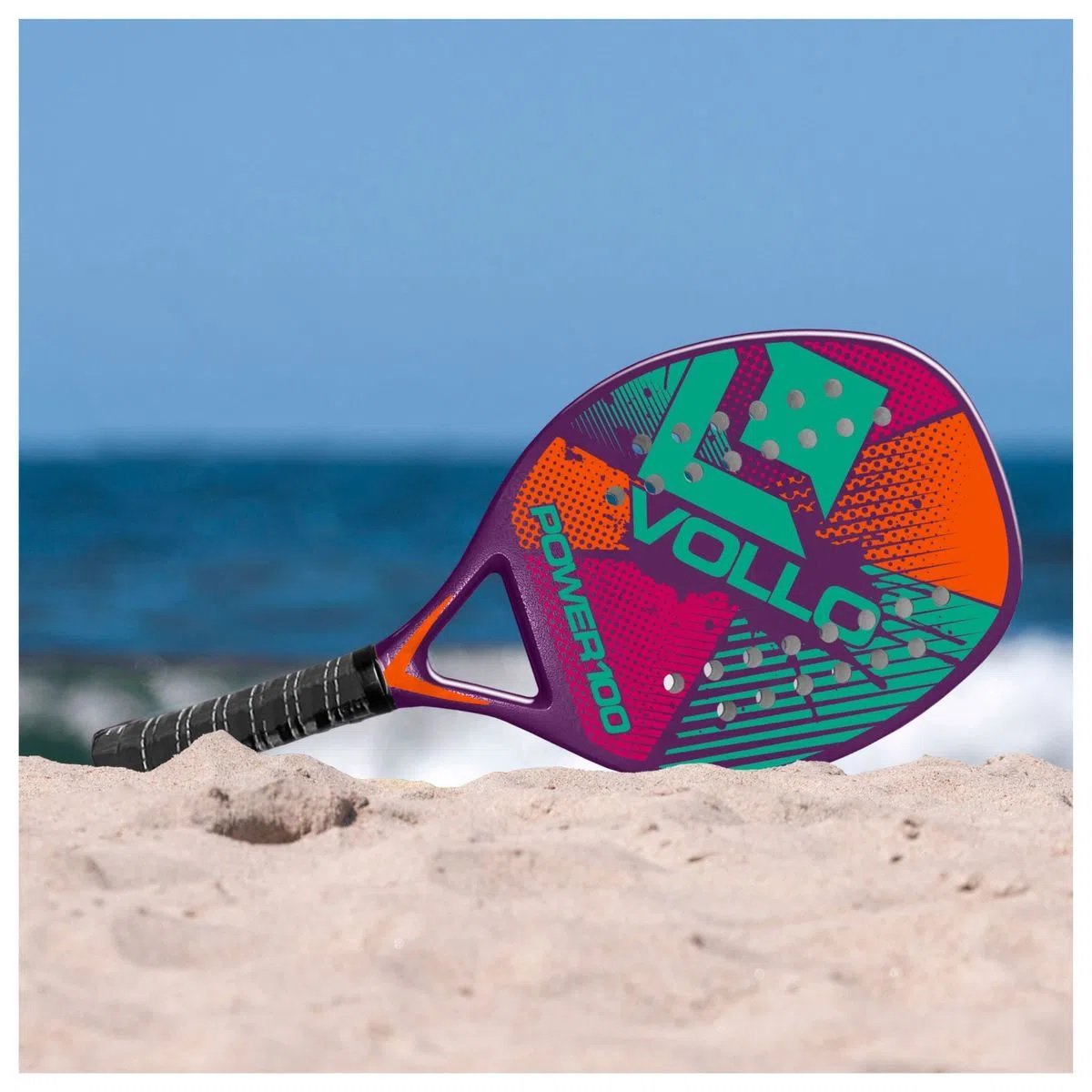Raquete De Beach Tênnis Vollo Power 100 Adulto Unissex Ref VBT100-3 Zona Livre UNICO Azul - 3