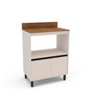 Ver imagem 3 de Balcão de Cozinha 2 Portas e 1 Nicho 80cm Koya Creme Politorno Móveis