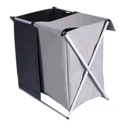 Cesto Organizador De roupa Duplo Dobravel Impermeavel C Alça 128 L Portatil Resistente Lavanderia - 2