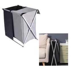 Cesto Organizador De roupa Duplo Dobravel Impermeavel C Alça 128 L Portatil Resistente Lavanderia - 1