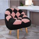 Ver imagem 1 de Poltrona Paloma Escritório Sala Pé Palito Suede Preto e Suede Rose - Dominic Decor