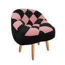 Ver imagem 2 de Poltrona Paloma Escritório Sala Pé Palito Suede Preto e Suede Rose - Dominic Decor