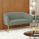 Ver imagem 2 de Sofá Namoradeira 2 Lugares Industrial Dourado Stella Bouclê Menta D03 - D'Rossi