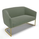 Ver imagem 1 de Sofá Namoradeira 2 Lugares Industrial Dourado Stella Bouclê Menta D03 - D'Rossi