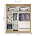 Ver imagem 2 de Guarda-roupa Solteiro Zurique 1,70m 2 Portas com Espelho Amêndoa/off White
