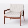 Poltrona Decorativa Para Sala Atenas Linho Cinza Claro Natural - Home Mobily - 1