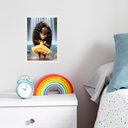 Ver imagem 2 de Quadro Infantil Orixá Bebê Oxum 45x34cm:moldura Preta