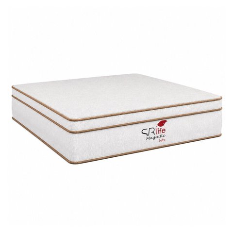 Colchão Queen Sr Life Magnific Massage Infra Espuma D33 158x198x31cm Bege