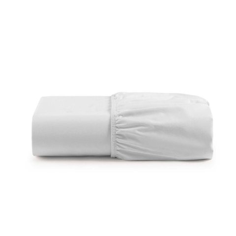 Lençol de Baixo Casal King Avulso com Elástico Luiza Algodão Percal 180 Fios - Branco