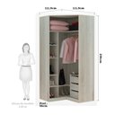 Ver imagem 3 de Guarda-roupa Solteiro Luciane Canto Diagonal Prime Plus 2 Portas