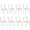 Ver imagem 1 de Kit 8 Cadeiras Nanda Cromada Corino Branco