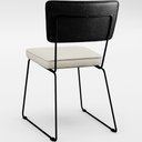 Ver mais imagens de Cadeira Decorativa Estofada Sala Jantar Allana L02 Couríssimo Preto Linho Champagne - Lyam Decor