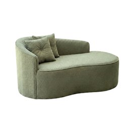 Sofá Orgânico Curvo Feijão Confortável Sala Estúdio Amore Bouclê Verde Oliva - Montanari's Decor - 2