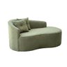 Sofá Orgânico Curvo Feijão Confortável Sala Estúdio Amore Bouclê Verde Oliva - Montanari's Decor - 2