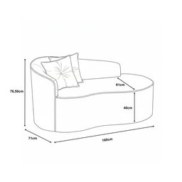 Sofá Orgânico Curvo Feijão Confortável Sala Estúdio Amore Bouclê Verde Oliva - Montanari's Decor - 3