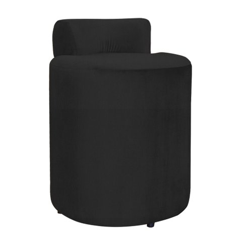 Puff Athenas Sapata Plástica Suede Cores - DS Estofados - Preto
