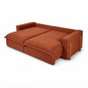 Ver imagem 3 de Sofá Cama, Retrátil e Reclinável Dubai, 2,10m Tecido Bouclé, Terracota Molas Ensacadas.