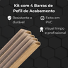 Kit 4 Barras Perfil Pvc 2 Metros Acabamento para Painel Ripado Slim Cor:carvalho York - 2