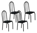 Ver imagem 1 de Kit 4 Cadeiras Ubatuba Corino Preto Lirio Tubo Martelado