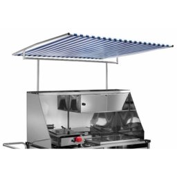 Carrinho de Cachorro Quente e Lanche Inox com Toldo Rodas Maciças Cefaz - 3