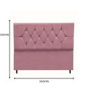 Ver imagem 5 de Cabeceira Cama Estofada Box Queen 160 Cm Geovana Suede Rosê