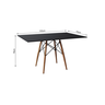 Conjunto De Mesa Eames Eiffel Retangular 120x75 Tampo De Madeira Preto Com 4 Cadeiras Pretas - 4