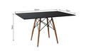 Ver imagem 4 de Conjunto De Mesa Eames Eiffel Retangular 120x75 Tampo De Madeira Preto Com 4 Cadeiras Pretas