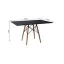 Ver imagem 4 de Conjunto De Mesa Eames Eiffel Retangular 120x75 Tampo De Madeira Preto Com 4 Cadeiras Pretas
