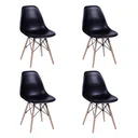 Ver imagem 5 de Conjunto De Mesa Eames Eiffel Retangular 120x75 Tampo De Madeira Preto Com 4 Cadeiras Pretas