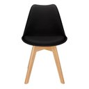 Ver imagem 4 de Kit 4 Cadeiras Saarinen Wood Preta Polipropileno Sala Jantar Cozinha