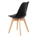 Ver imagem 7 de Kit 4 Cadeiras Saarinen Wood Preta Polipropileno Sala Jantar Cozinha