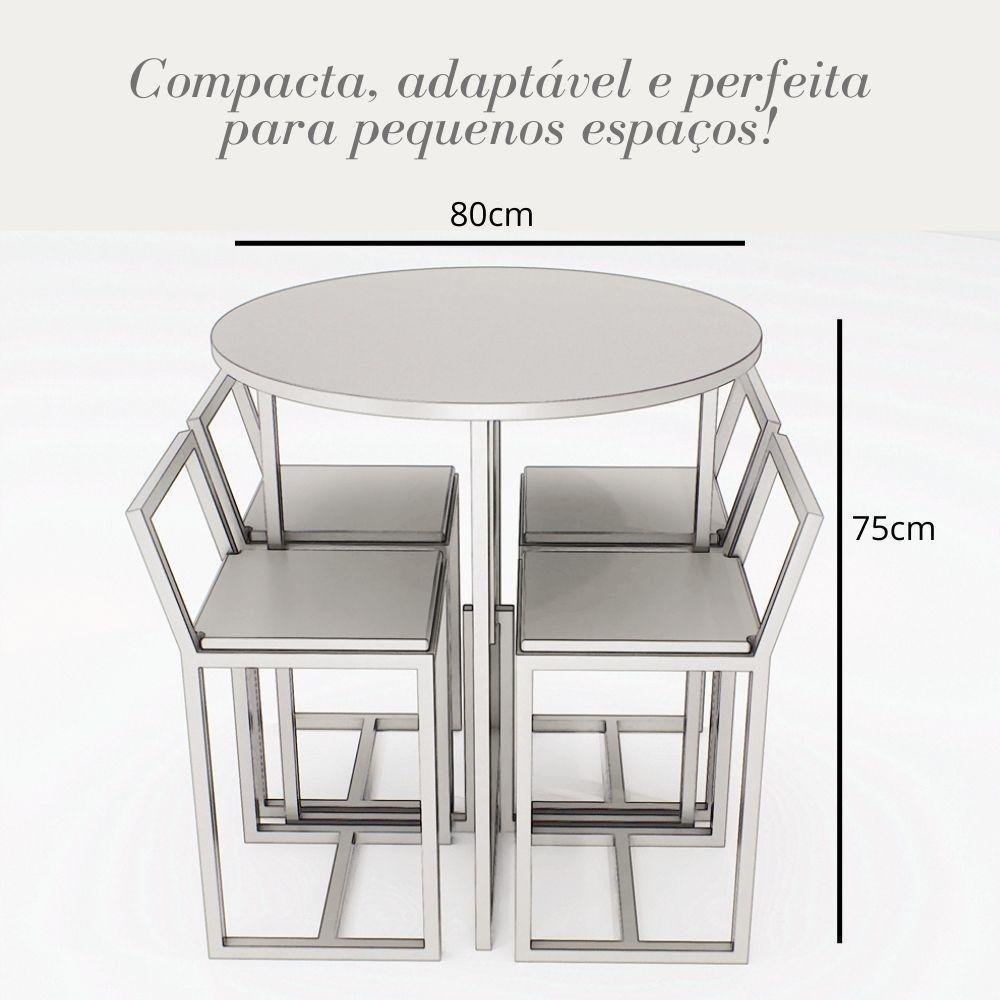 Conjunto Mesa 4 Cadeiras Estofado Tampo Imbuia Black Preto - 2