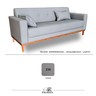 Sofá Gianni | Base de Madeira & Tecido Acquablock Impermeável | Medida 200cm | Cinza - 4