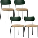 Ver imagem 1 de Kit 04 Cadeiras para Sala de Jantar Melina L02 Facto Verde Musgo Linho Bege Escuro - Lyam Decor